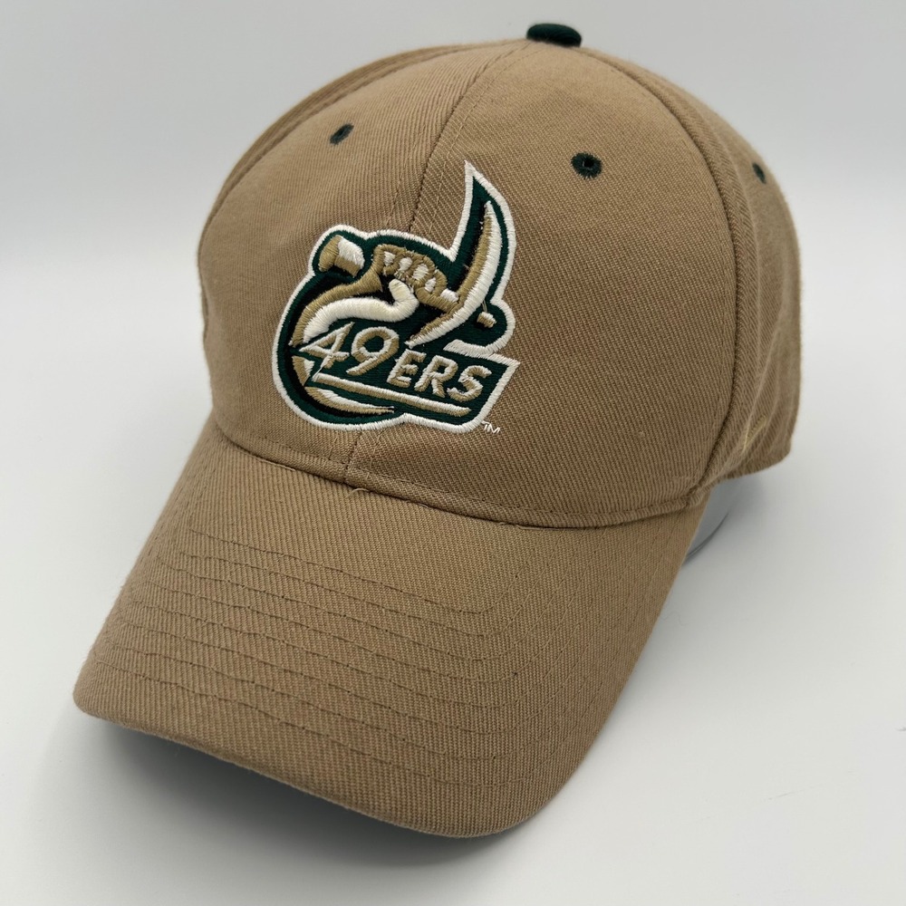 UNC Charlotte 49ers Zephyr Fitted Hat Men 7 5/8 Tan Wool Blend Vintage